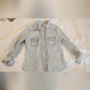 Denim Button-down Long sleeve